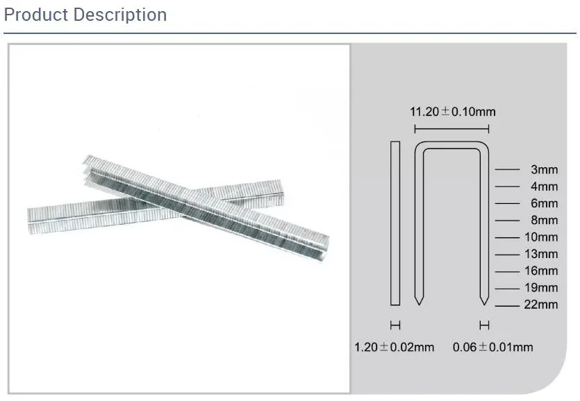 Industrial Nail 18 Ga 92 Series Staples Gun Nails for Furniture