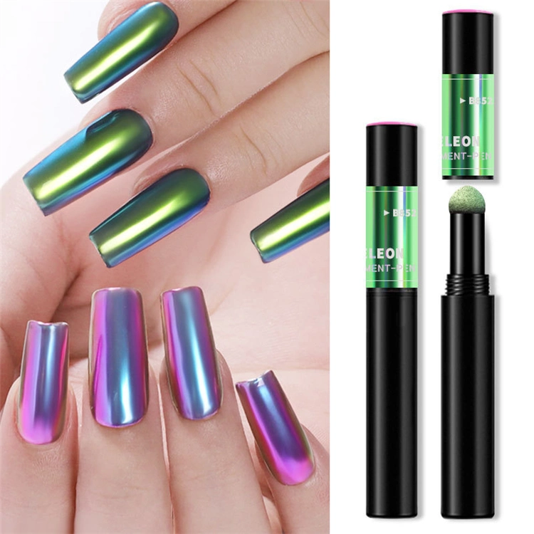 6 Color Bulk Solid Mirror Effect Fairy Neon Nail Art Chrome Powder Pen Pencil for Nail Design