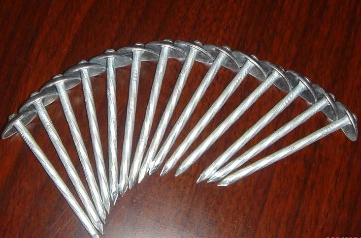 Iron Twisted Smooth Shank Umbrella Roofing Nails with Rubber Washer Galvanized